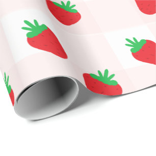 Papel De Presente Chuva de Morangos - Baby Shower Doce Neném