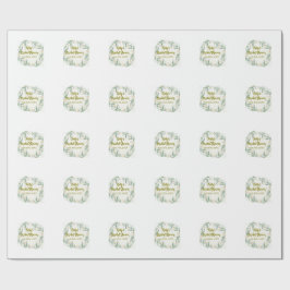 Papel De Presente chuva de noiva floral de eucalipto verde nome data