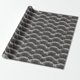 Papel De Presente Chuva de Noiva Floral Preto e Branco