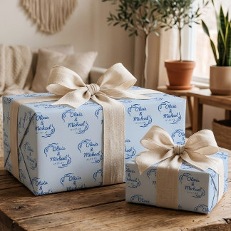 Papel De Presente Chuva de Presentes de Noiva | Arco Azul Personaliz
