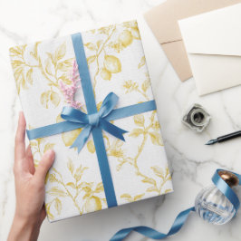 Papel De Presente Chuveiro de Noiva de Limões Amarelos Chic