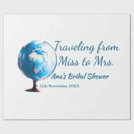 Papel De Presente Chuveiro de noiva de viagem adicionar nome data se