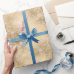 Papel De Presente Chuveiro de Noiva Dourado Glamouroso Rosa Floral R<br><div class="desc">Chuveiro de Noiva Dourado Glamouroso Rosa Sensual Renda Floral</div>