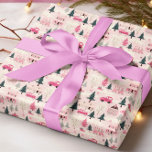 Papel De Presente Cidade de Vintage de Natal rosa<br><div class="desc">Este design pode ser personalizado na área fornecida pela alteração da foto e/ou do texto. Ou pode ser personalizado escolhendo o clique para personalizar outra opção e excluir ou alterar a cor do plano de fundo, adicionar texto, alterar a cor ou o estilo do texto ou excluir o texto de...</div>