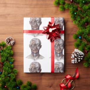 Papel De Presente Ciência da Anatomia Humana Vintage, Nariz Da Garga