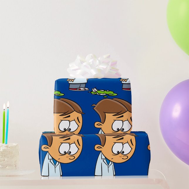 Papel De Presente Cientista triste com experimento quebrado (Criador carregado)