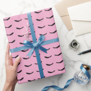 Papel De Presente Cílios Glam Rosa Chic Preto
