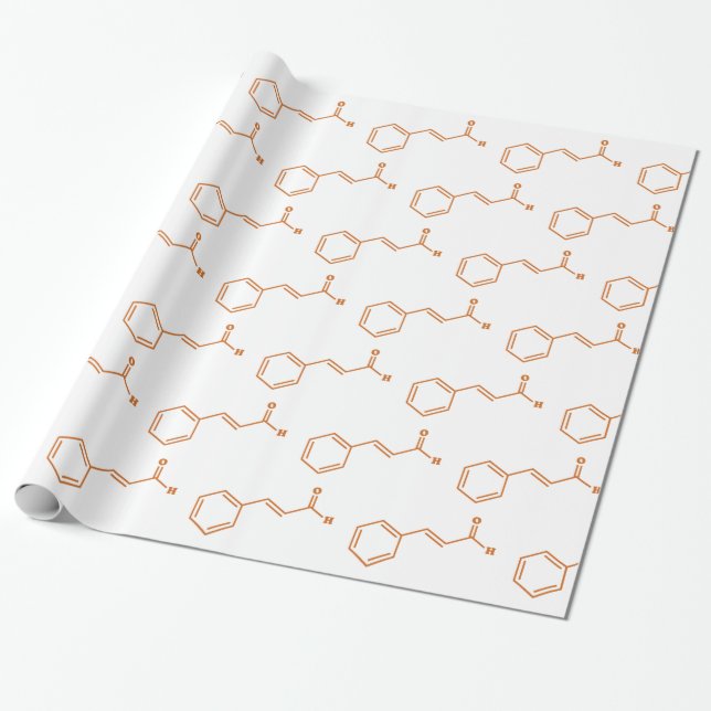 Papel De Presente Cinamaldeído Cinamaldeído Fórmula Química Molecula (Desenrolado)