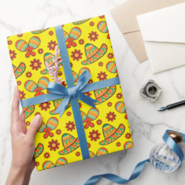 Papel De Presente Cinco de Mayo Maracas' Sombreros