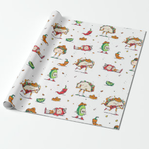 Papel De Presente cinco de mayo tacos kawaii mexicano