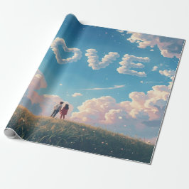 Papel De Presente Cinematic "Love" in the Sky & Couple Sunset Scene