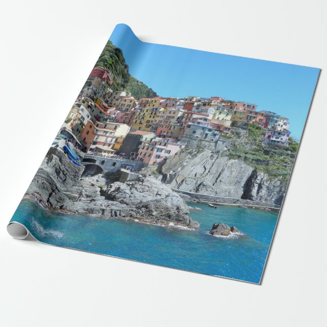 Papel De Presente Cinque Terre, Itália (Desenrolado)