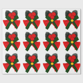 Papel De Presente Cintos Vermelhos E Papel De Enrolamento Holly