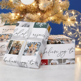 Papel De Presente Cintura de Natal 8 fotos grelha colagem branca pre