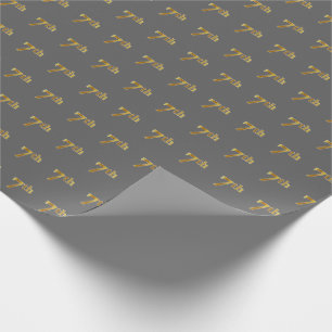 Papel De Presente Cinza, 7 Dourado Faux (7º) Papel de embrulhamento