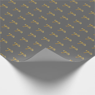 Papel De Presente Cinza, 7 Dourado Faux (7º) Papel de embrulhamento