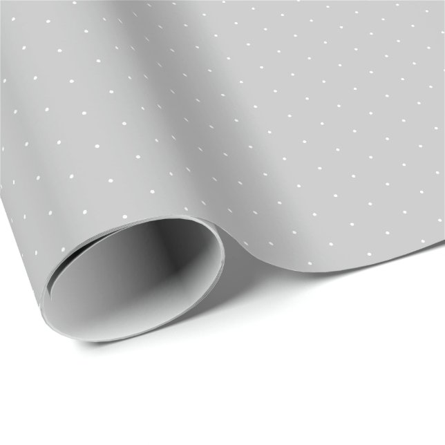 Papel De Presente Cinza branca e minúscula bolinhas padrão fofo (Ponta do rolo)