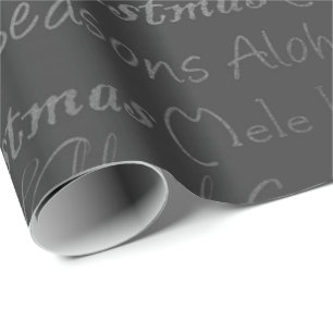 Papel De Presente Cinza das cinzas de prata do feliz ano novo do