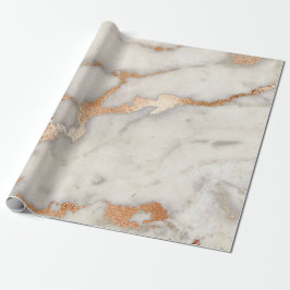 Papel De Presente Cinza de Cobre Dourada Abstrato Molten Marble Glas