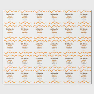 Papel De Presente Cinza-de-laranja retro-espanhol chá de fraldas boh