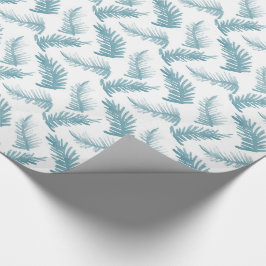 Papel De Presente Cinza de pinheiro de aquarela padrão azul