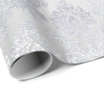 Papel De Presente Cinza de prata Damasco Floral Real Monochrom<br><div class="desc">Minimalismo e simplicidade do vidro de forma e do papel de moldagem em chic</div>