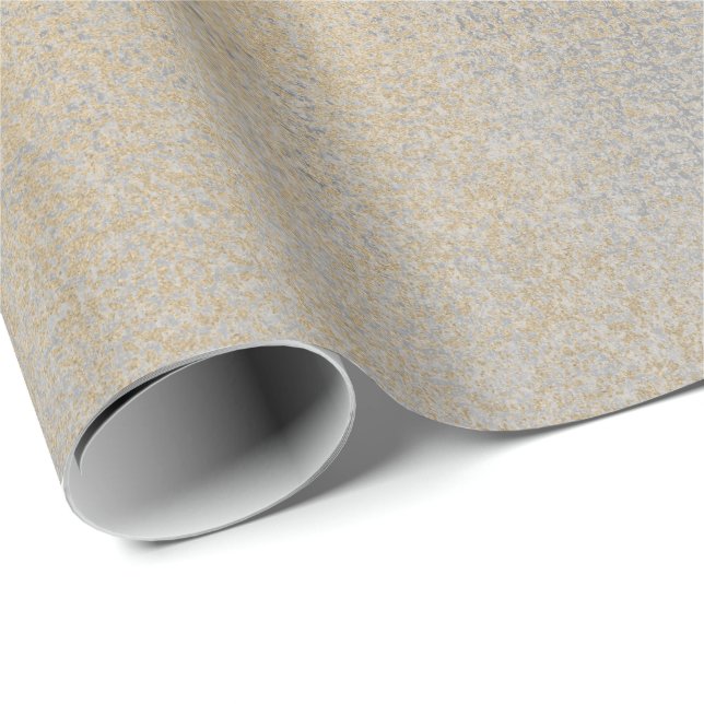 Papel De Presente Cinza de Silver Champaço Sepia Foxier Dourado (Ponta do rolo)