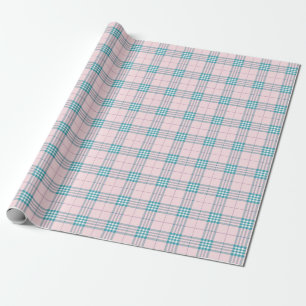 Papel De Presente Cinza de taupe e Xadrez de Cream Fine Tartan