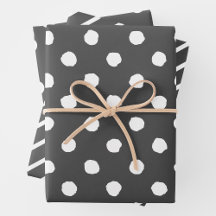 Papel de Presente Cinza e Branco Diversão Multi-Pa