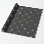 Papel De Presente Cinza e Dourado Floral Vintage<br><div class="desc">Papel de embrulho com padrão floral vintage parisiense cinza e dourado.</div>