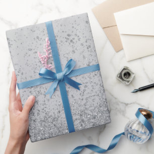 Papel De Presente Cinza Escuro Brilho Falso