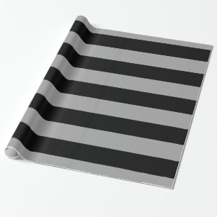 Papel De Presente Cinza Escuro Preto XL Listras Padrão V