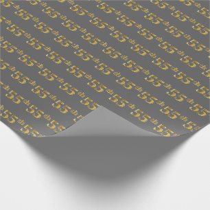 Papel De Presente Cinza, Falso Dourado 55º (Quinquagésimo Quinto) Ev