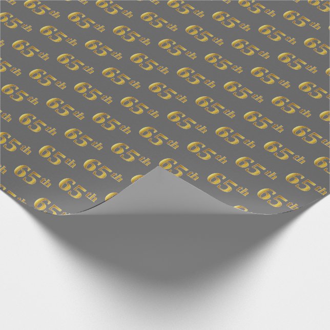 Papel De Presente Cinza, Falso Dourado 65º (Sexagésimo Quinto) Event (Ponta)