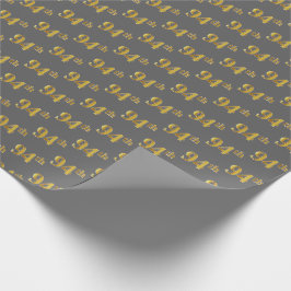 Papel De Presente Cinza, Falso Dourado 94º (Nonagésimo Quarto) Event