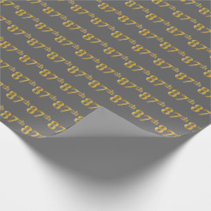 Papel De Presente Cinza, Falso Ouro 87º (Octogésimo Sétimo) Evento