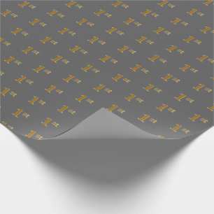 Papel De Presente Cinza, Faux Dourado 1 rua (Primeira) Papel de Enca