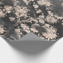 Papel De Presente Cinza Grafita Chique Pulverulento Escamoso