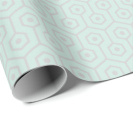 Papel De Presente Cinza Hexagonal Eomêntrica De Beehomb Mint Green A