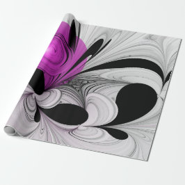 Papel De Presente Cinza Negra abstrato com Fratura Magenta