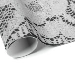 Papel De Presente Cinza Negra Metálica Negra Bridal Lace Floral Bran<br><div class="desc">Delicado Pantone Palete florenceK</div>