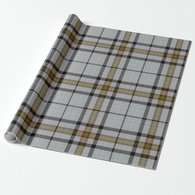 Papel De Presente Cinza Negra Xadrez Tartan Verde (Desenrolado)