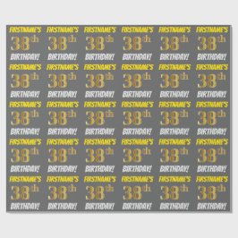 Papel De Presente Cinza, Ouro Falso/Imitação, "38º ANIVERSÁRIO"