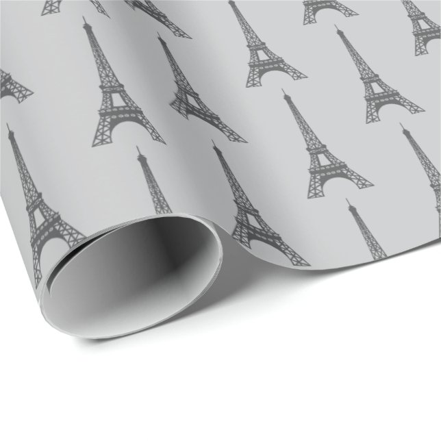 Papel De Presente Cinza Paris Presente Wrapping Paper França (Ponta do rolo)