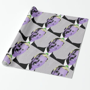 Papel De Presente Cinza Presidente Biden Pop Art