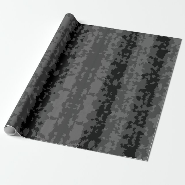 Papel De Presente Cinza Preto Padrão Abstrato Irregular de Design  (Desenrolado)