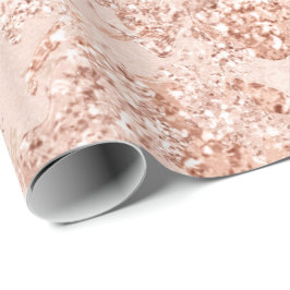 Papel De Presente Cinza rosa Dourada Glam Skinny Glitter Brilhante