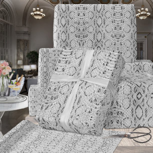 Papel De Presente Cinza - Um Snakeskin Preto E Branco