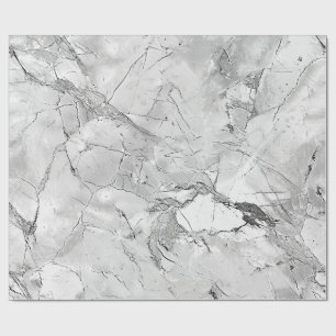 Papel De Presente Cinza "Veia de Pedra Regal" Textura em mármore Pa