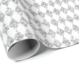 Papel De Presente Cinza White Diamond Glitter Glitter Sparkly
